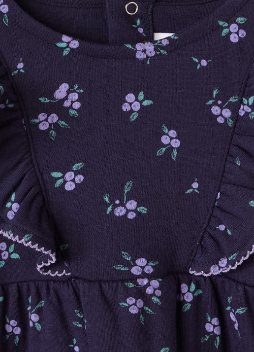Petit Bateau Jurk met bloemenprint - detail donkerblauw