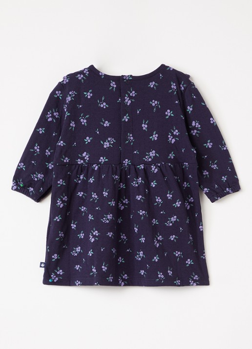 Petit Bateau Jurk met bloemenprint - voorkant 3 donkerblauw