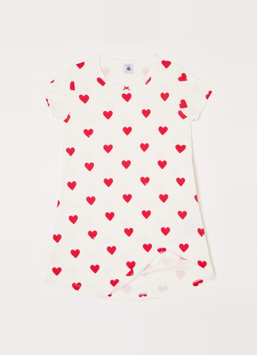 Petit Bateau Nachthemd met print  - voorkant 2 gebroken wit