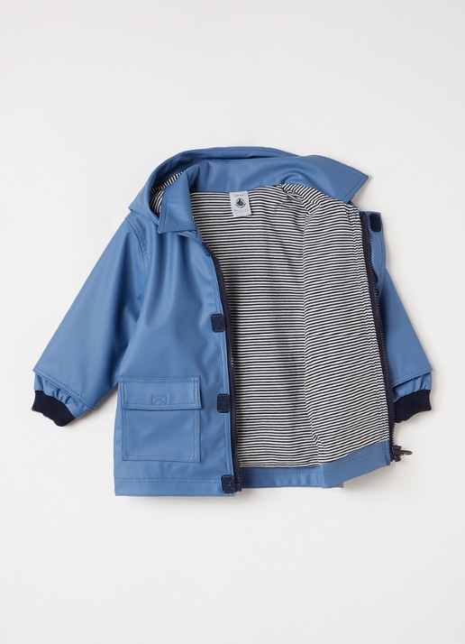 Petit Bateau Regenjas met capuchon - voorkant 3 lichtblauw
