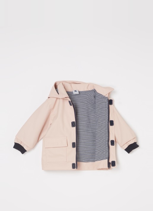 Petit Bateau Regenjas met klepzakken     - voorkant 3 lichtroze