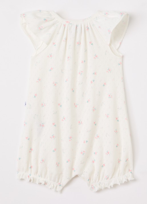 Petit Bateau Romper met borduring - voorkant 2 gebroken wit