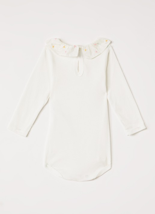 Petit Bateau Romper met kraag - voorkant 2 gebroken wit