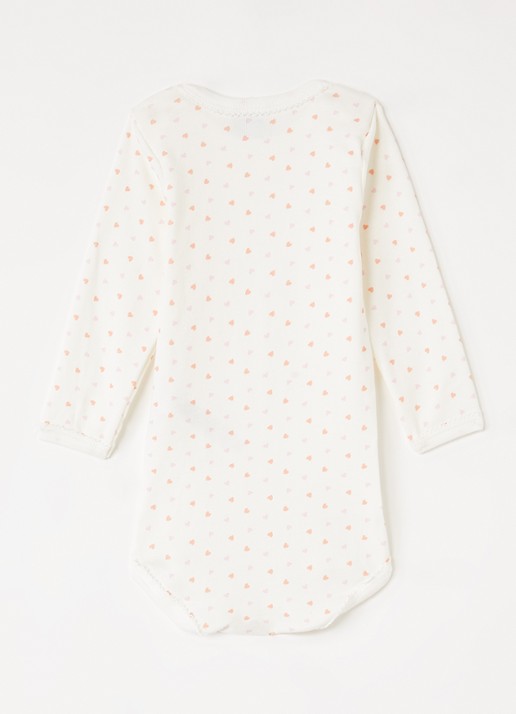 Petit Bateau Romper met print in 3-pack - voorkant 2 gebroken wit