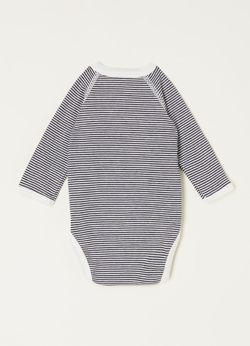 Petit Bateau Romper met print in 3-pack - voorkant 2 donkerblauw