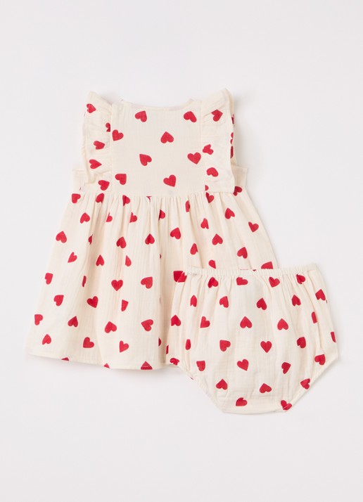 Petit Bateau Set van jurk met bloomer 2-delig - voorkant 2 creme