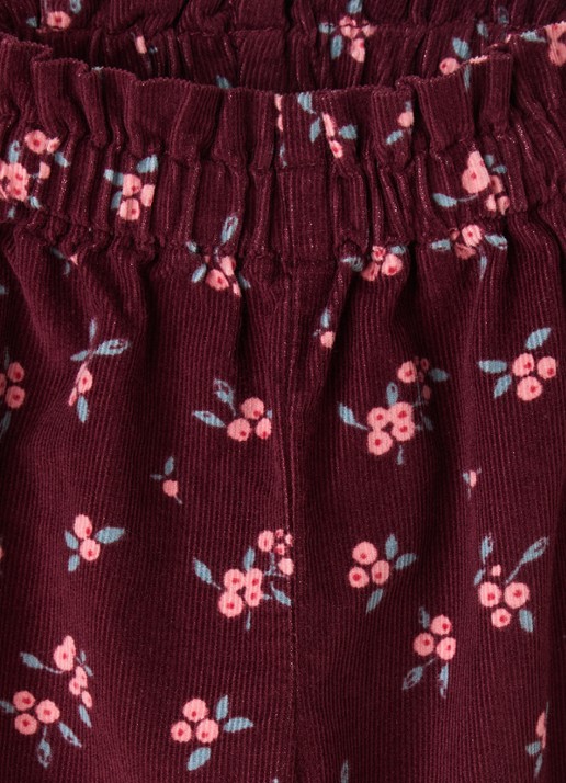 Petit Bateau Straight fit broek van fluweel - detail bordeauxrood