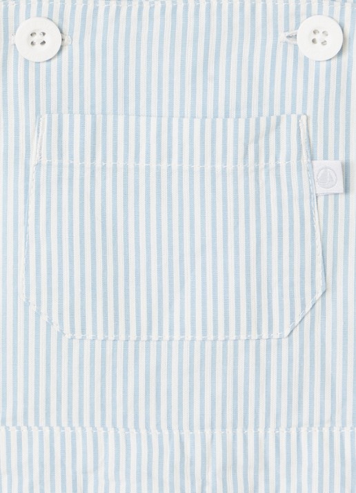Petit Bateau Straight fit korte tuinbroek met streepprint - detail staalblauw
