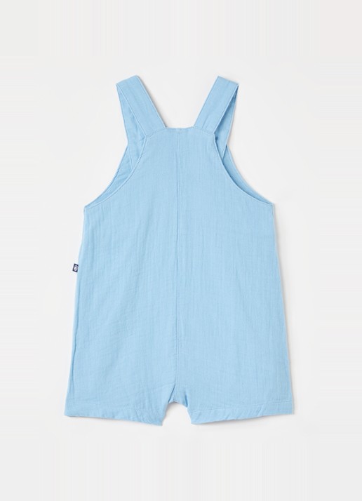 Petit Bateau Straight fit playsuit - voorkant 3 blauw