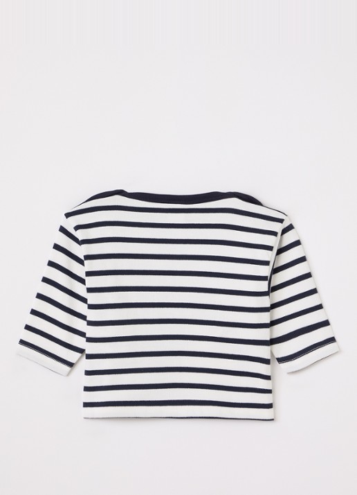 Petit Bateau Sweater met streepprint - voorkant 2 donkerblauw