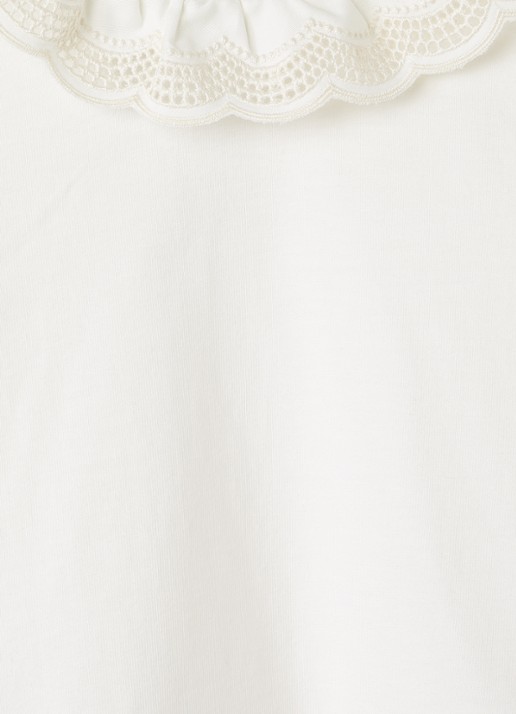 Petit Bateau T-shirt met kraag - detail beige