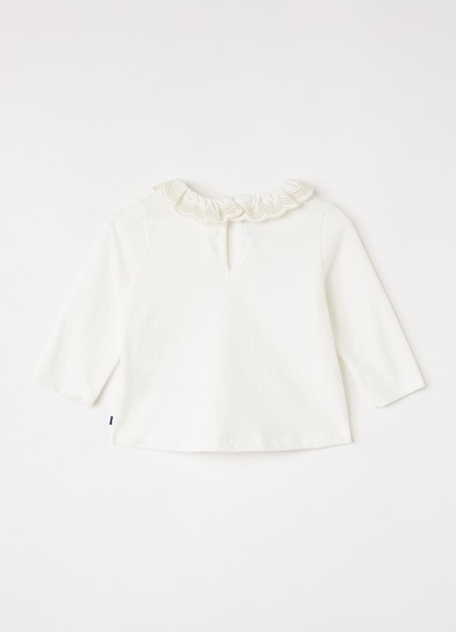 Petit Bateau T-shirt met kraag - voorkant 3 beige