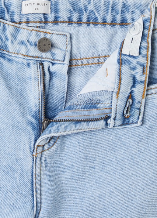 Petit Blush Balloon fit jeans met lichte wassing - detail 3 lichtblauw