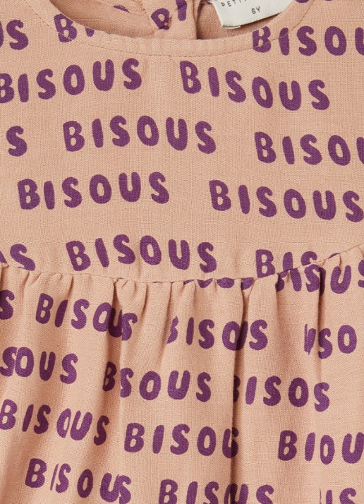 Petit Blush Bisous jurk met print - detail 3 zalmroze