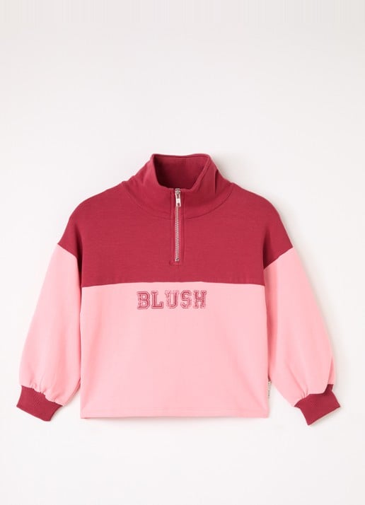 Petit Blush Blush sweater met halve rits