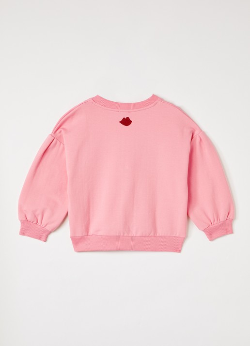 Petit Blush Easy sweater met print - voorkant 3 roze