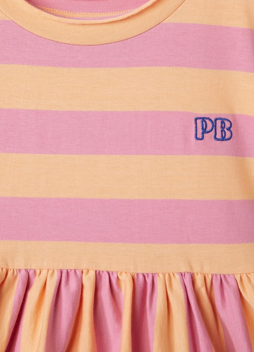 Petit Blush Jurk met streepprint - detail 2 roze