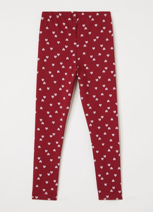 Petit Blush Lola skinny fit legging met print - voorkant 2 cranberryrood