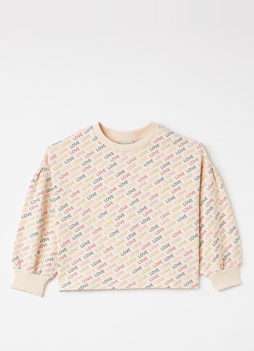 Petit Blush Love sweater met print