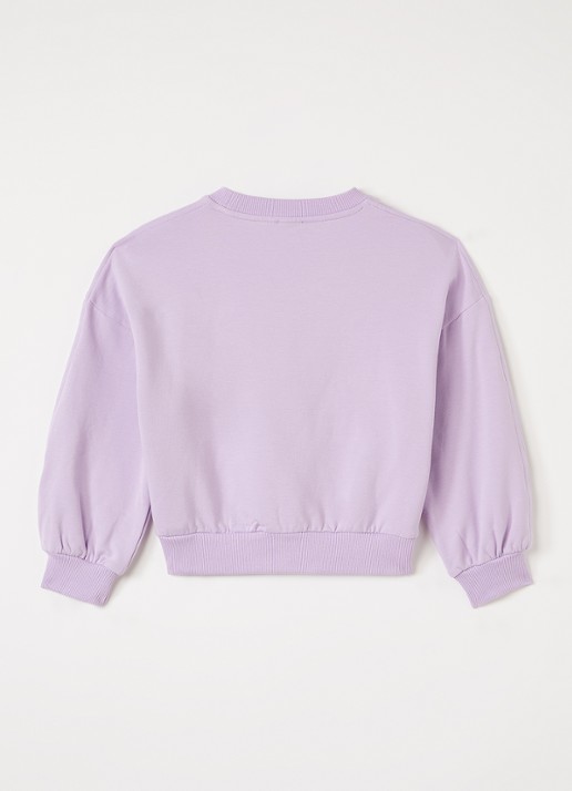 Petit Blush Luca sweater met logo - voorkant 2 lila