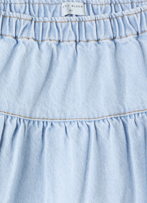 Petit Blush Spijkerrok met elastische band - detail 4 indigo
