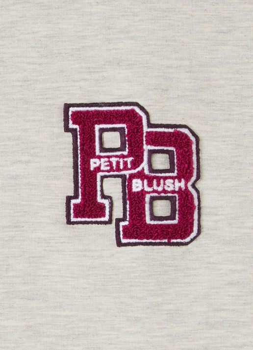 Petit Blush Sweater met logoborduring - detail 3 grijsmele