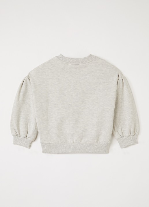 Petit Blush Sweater met logoborduring - voorkant 2 grijsmele