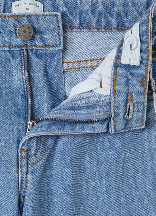 Petit Blush Wide leg jeans met siernaad - detail 3 indigo