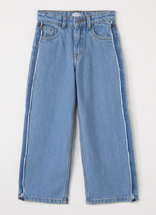 Petit Blush Wide leg jeans met siernaad