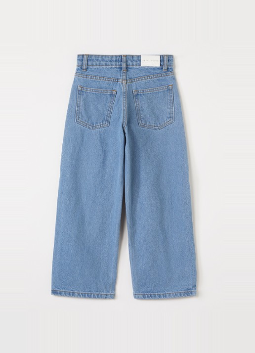 Petit Blush Wide leg jeans met siernaad - voorkant 2 indigo