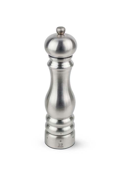 Peugeot Paris Chef pepermolen 22 cm - voorkant zilver