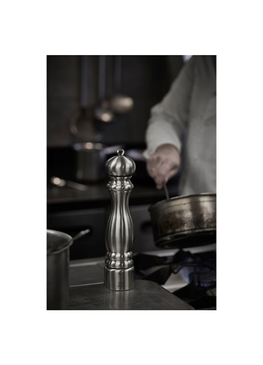 Peugeot Paris Chef pepermolen 22 cm - voorkant 2 zilver
