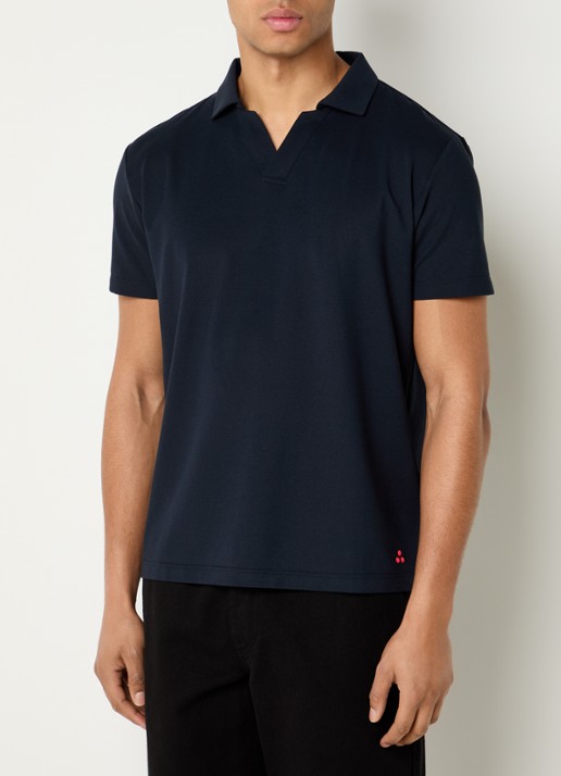 Peuterey Helgo regular fit polo in zijdeblend met logoborduring