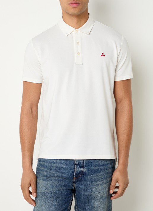 Peuterey Mezzola regular fit polo in zijdeblend met logoborduring
