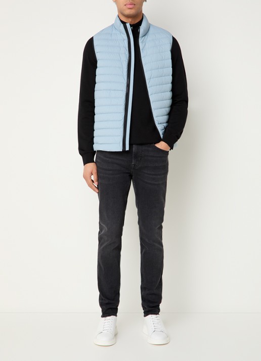 Peuterey Moise gewatteerde bodywarmer met donsvulling - voorkant 4 lichtblauw