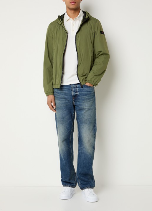Peuterey Nigle windjack met capuchon  - voorkant 3 legergroen