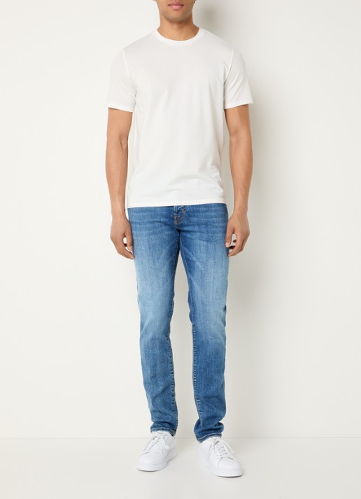 Peuterey Zole T-shirt met in zijdeblend - voorkant 3 gebroken wit