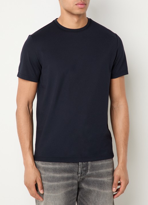 Peuterey Zole T-shirt met in zijdeblend - detail 4 donkerblauw