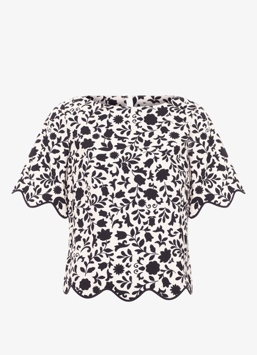 Phase Eight Abi tuniek me bloemenprint - voorkant 6 zwart