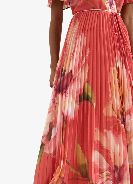 Phase Eight Abigail maxi jurk met bloemenprint - detail 4 koraal