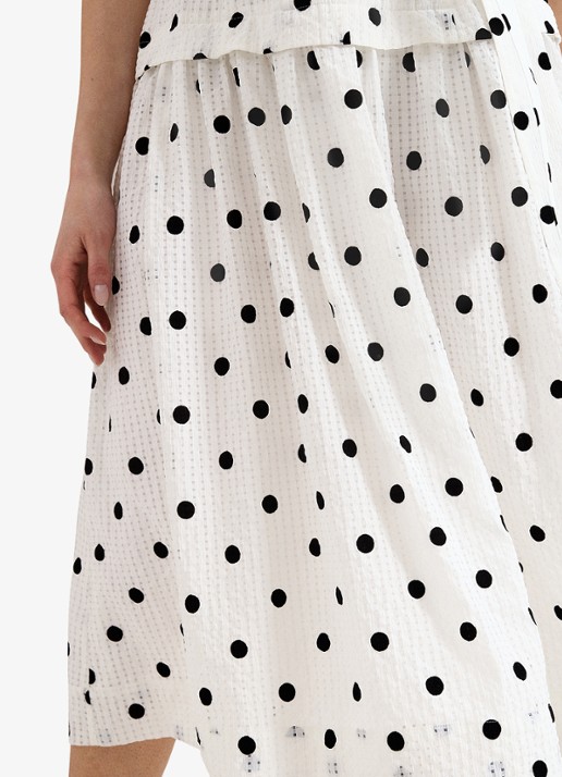 Phase Eight Adele midi jurk met stippenprint - detail 6 ivoor