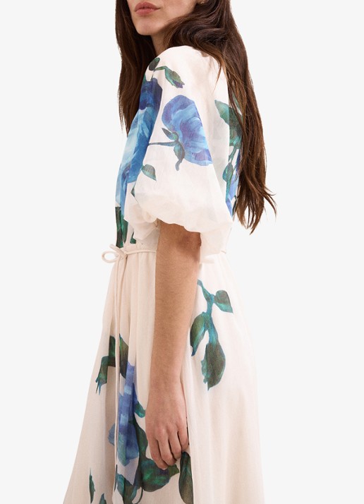 Phase Eight Adeline midi jurk met bloemenprint - detail 6 blauw