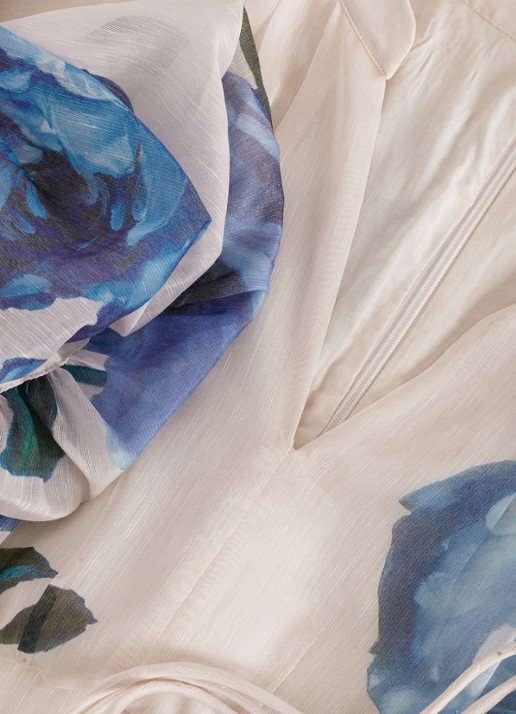 Phase Eight Adeline midi jurk met bloemenprint - detail 7 blauw