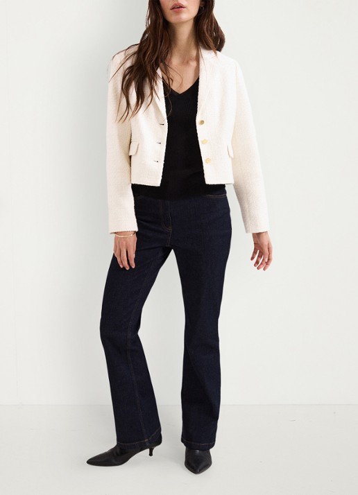 Phase Eight Adria blazer met klepzakken - voorkant 3 ivory
