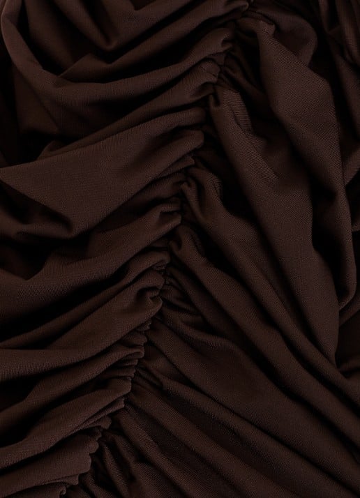 Phase Eight Aimee mini jurk met asymmetrische mouw - detail 6 bruin