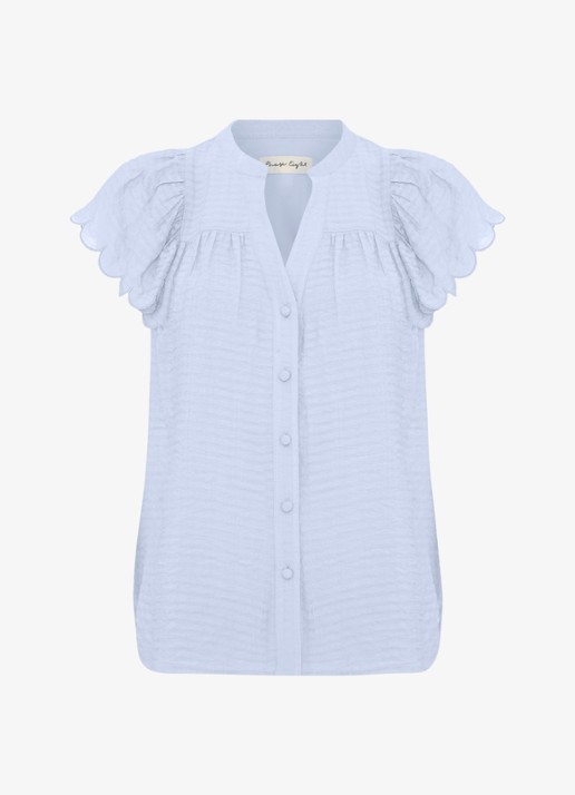 Phase Eight Aleasha blouse met V-hals - voorkant lichtblauw