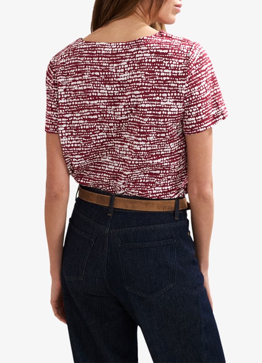Phase Eight Alice T-shirt met print - achterkant 4 bordeauxrood