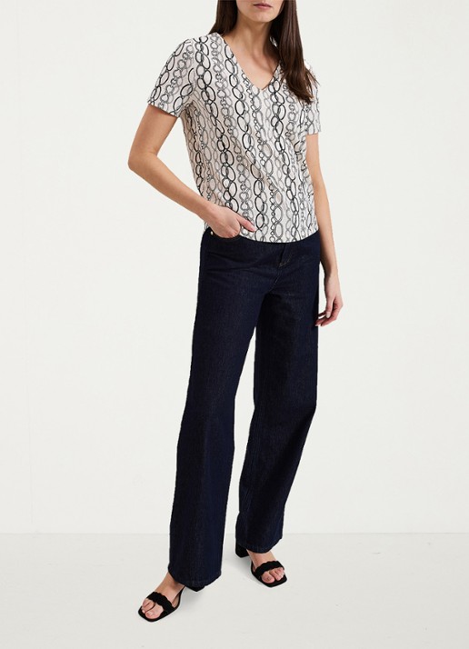Phase Eight Alice top met print - voorkant 2 gebroken wit
