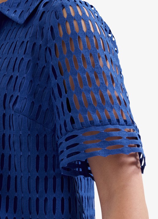 Phase Eight Alina mini jurk met opengewerkt dessin - detail 2 blauw