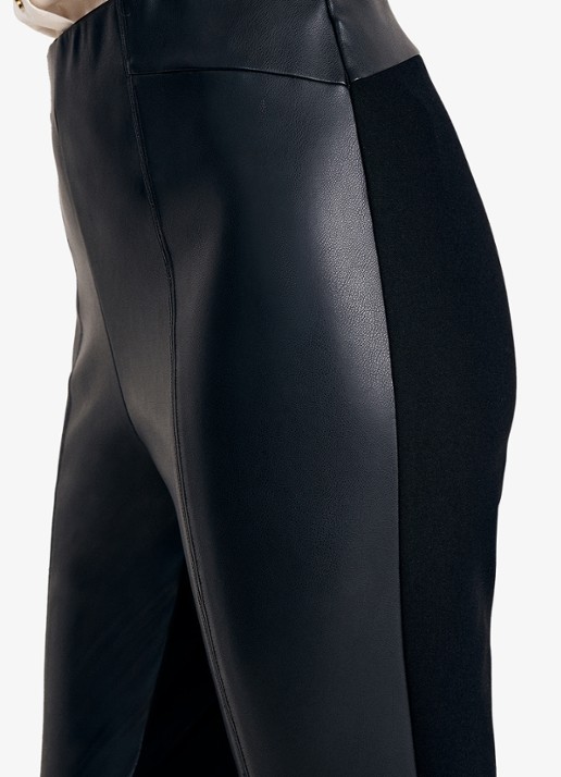Phase Eight Alora high waist slim fit broek van immitatieleer - detail 3 zwart